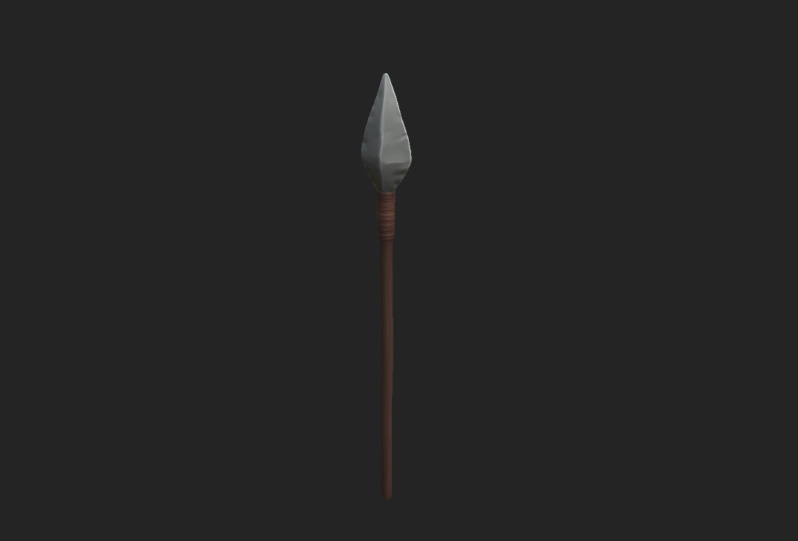 Spear sword with wooden handle 3D model_8