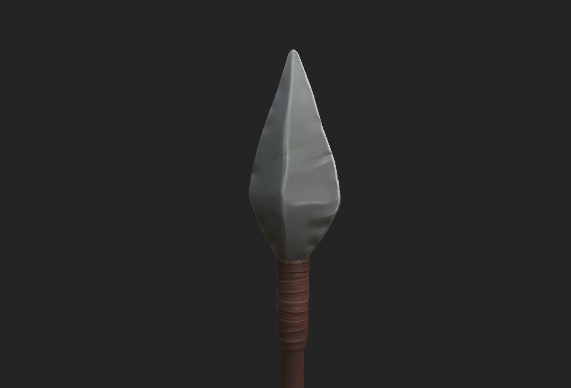Spear sword with wooden handle 3D model_11