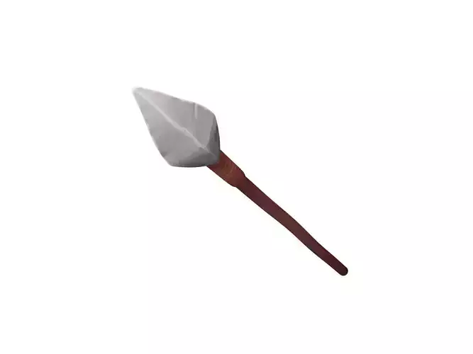 Spear sword with wooden handle 3D model