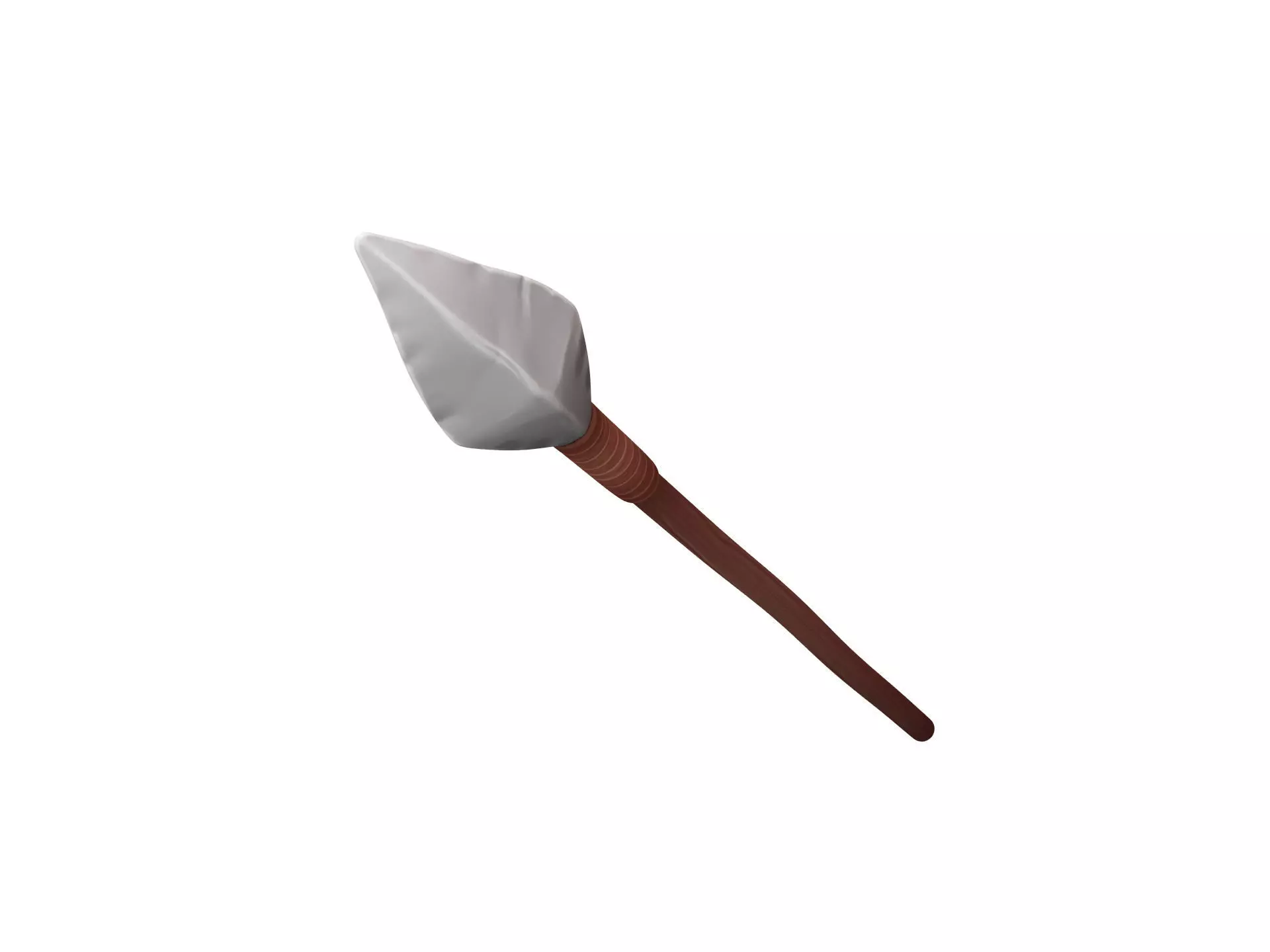 Spear sword with wooden handle 3D model_0