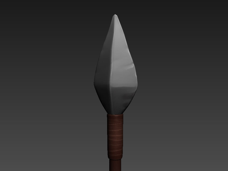 Spear sword with wooden handle 3D model_4