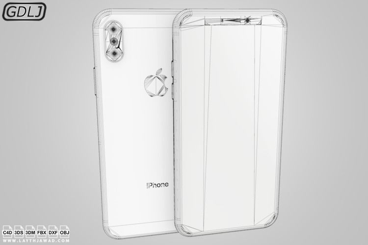 Apple Iphone XS Silver - White 3D model_2