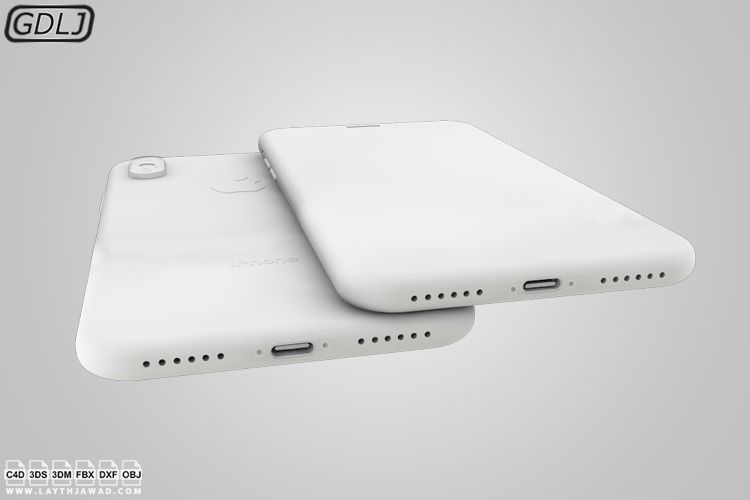 Apple Iphone XS Silver - White 3D model_4