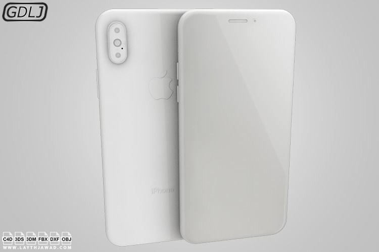 Apple Iphone XS Silver - White 3D model_3