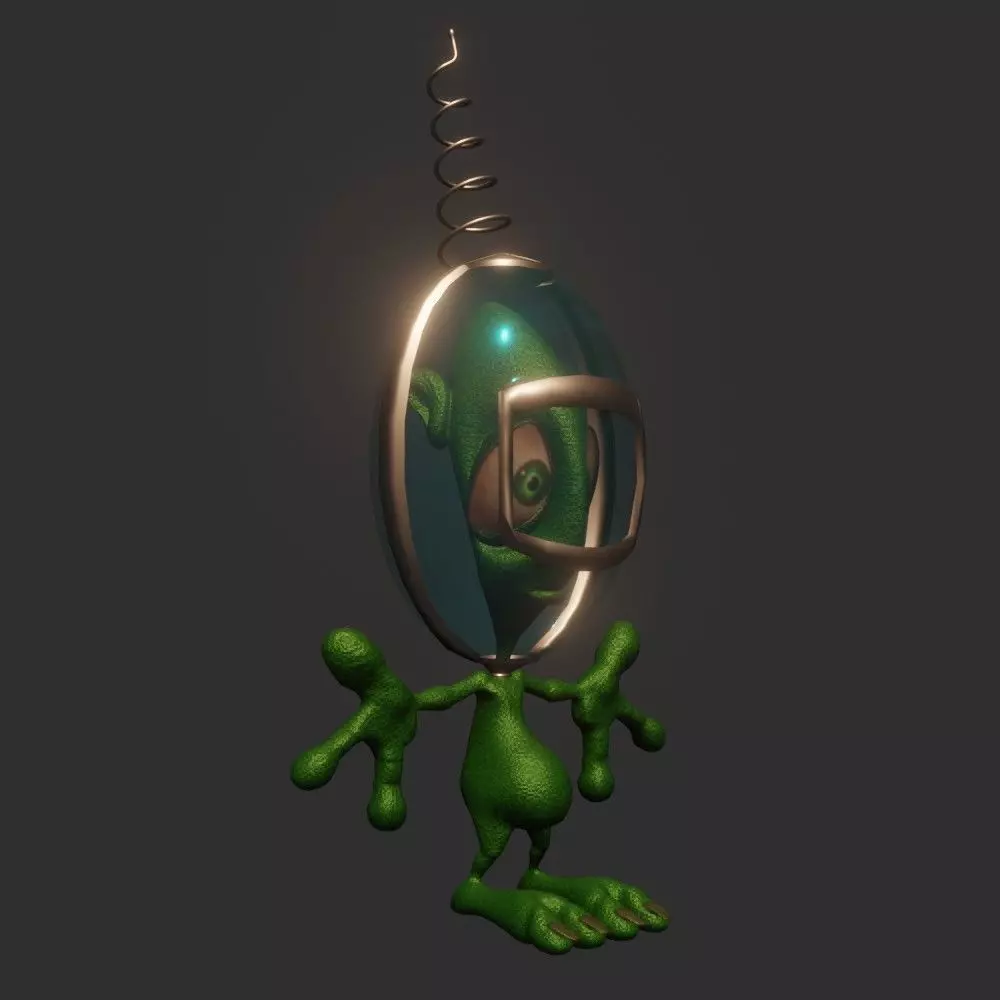 cartoon alien Low-poly 3D model
