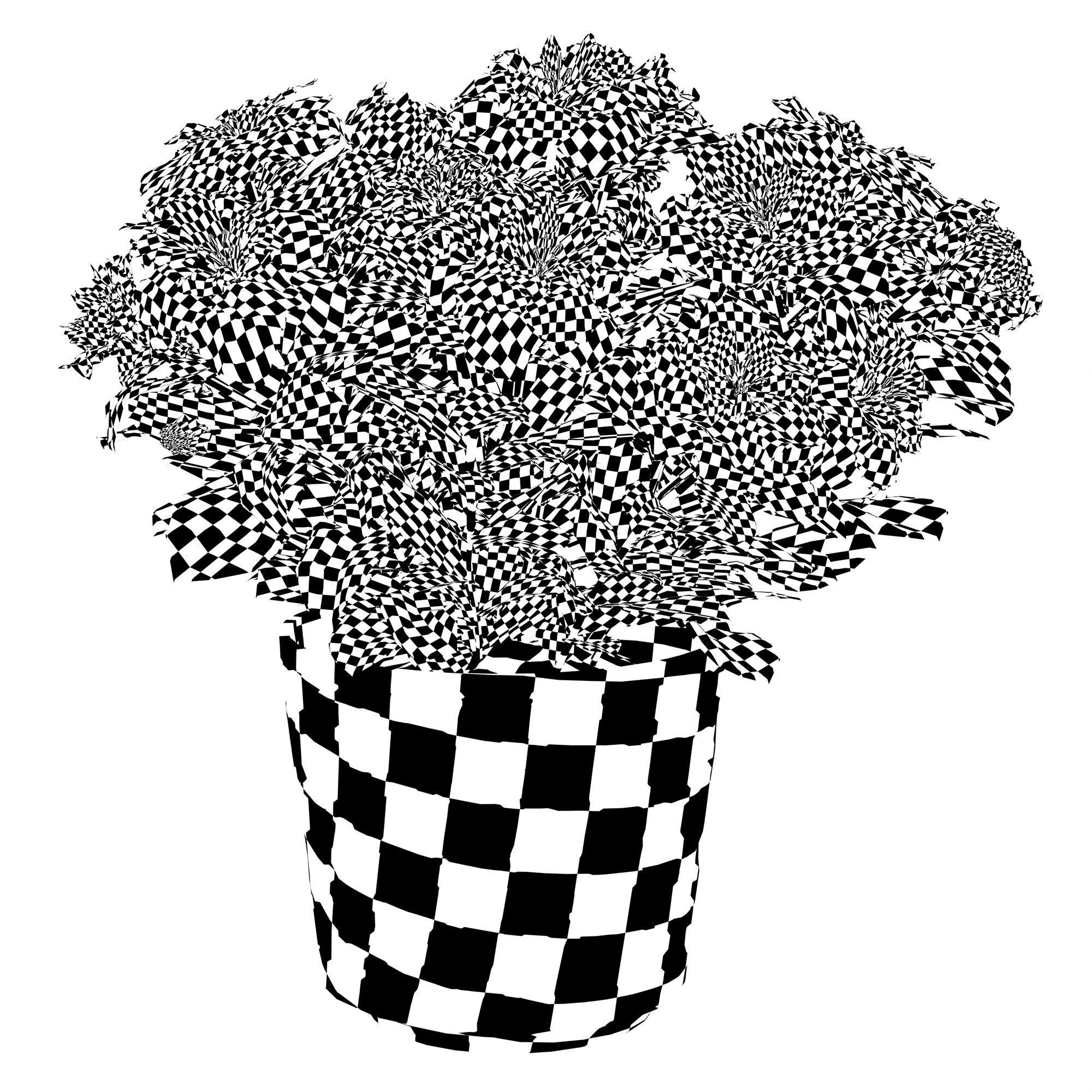 Azalea2 plant in pot with flowers 3D model_13