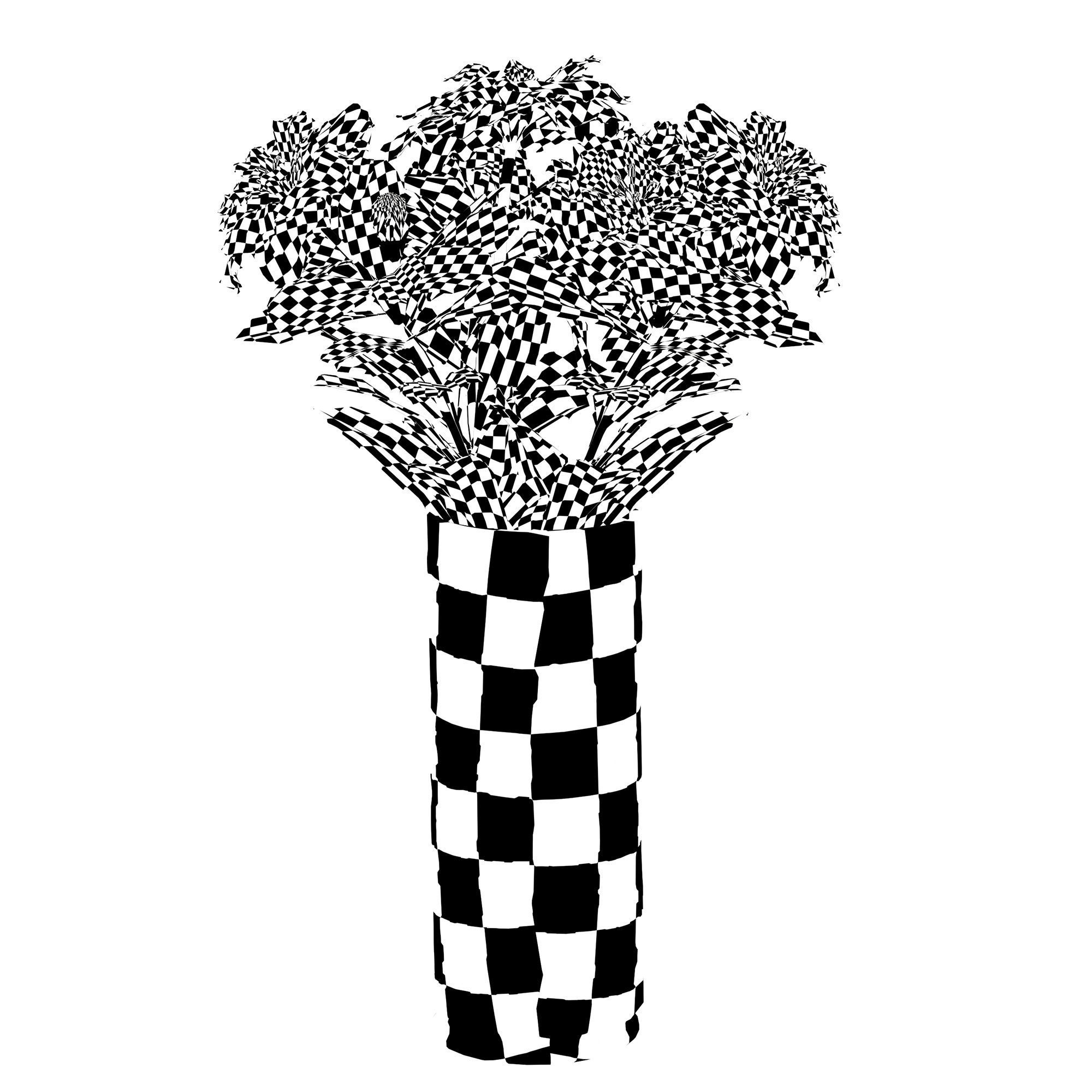 Azalea2 plant in pot with flowers 3D model_17