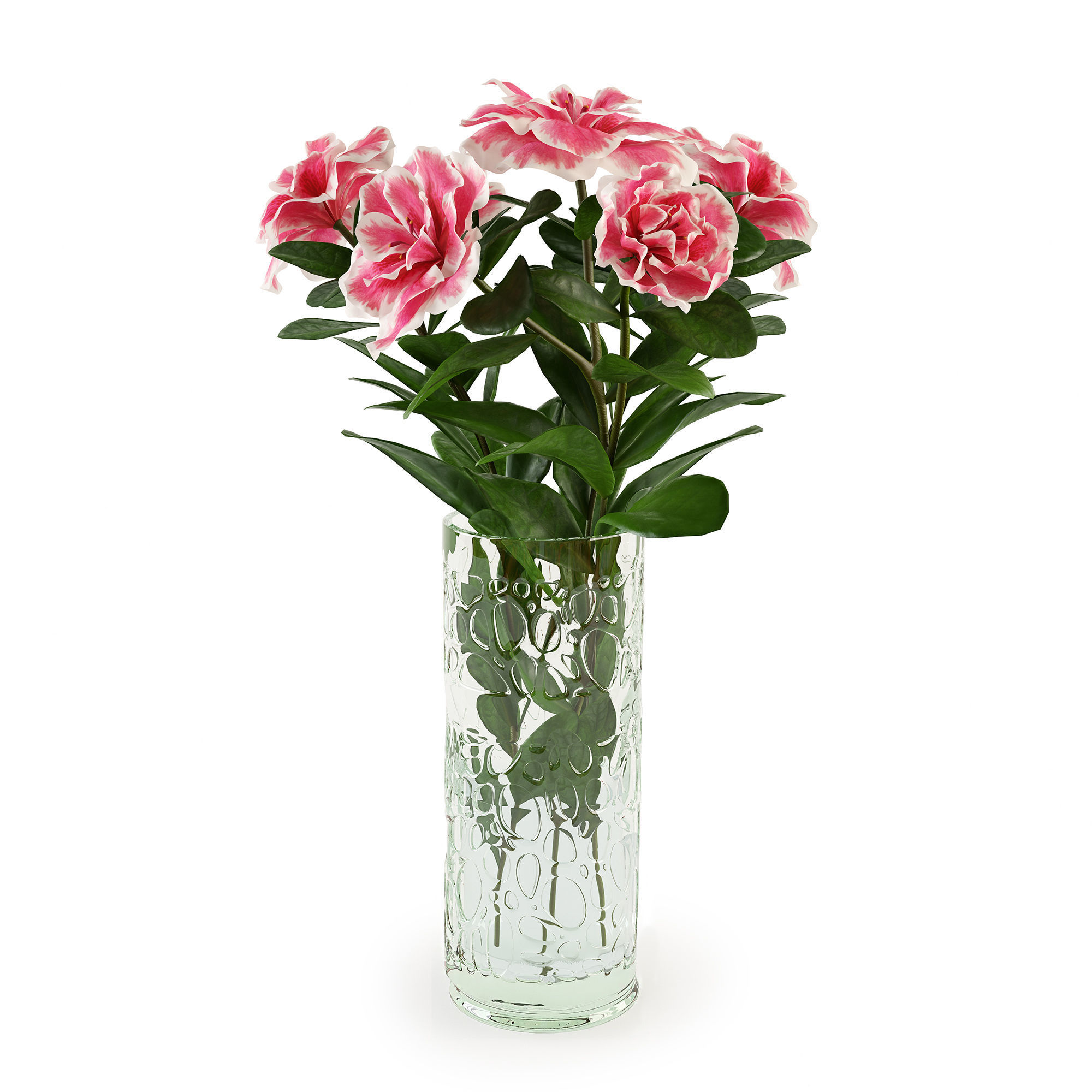 Azalea2 plant in pot with flowers 3D model_9