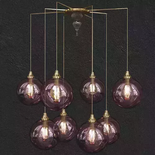 Colorful Glass Chandelier 3D model