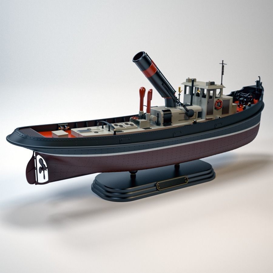 Tugboat Model Kit 3D print model_4