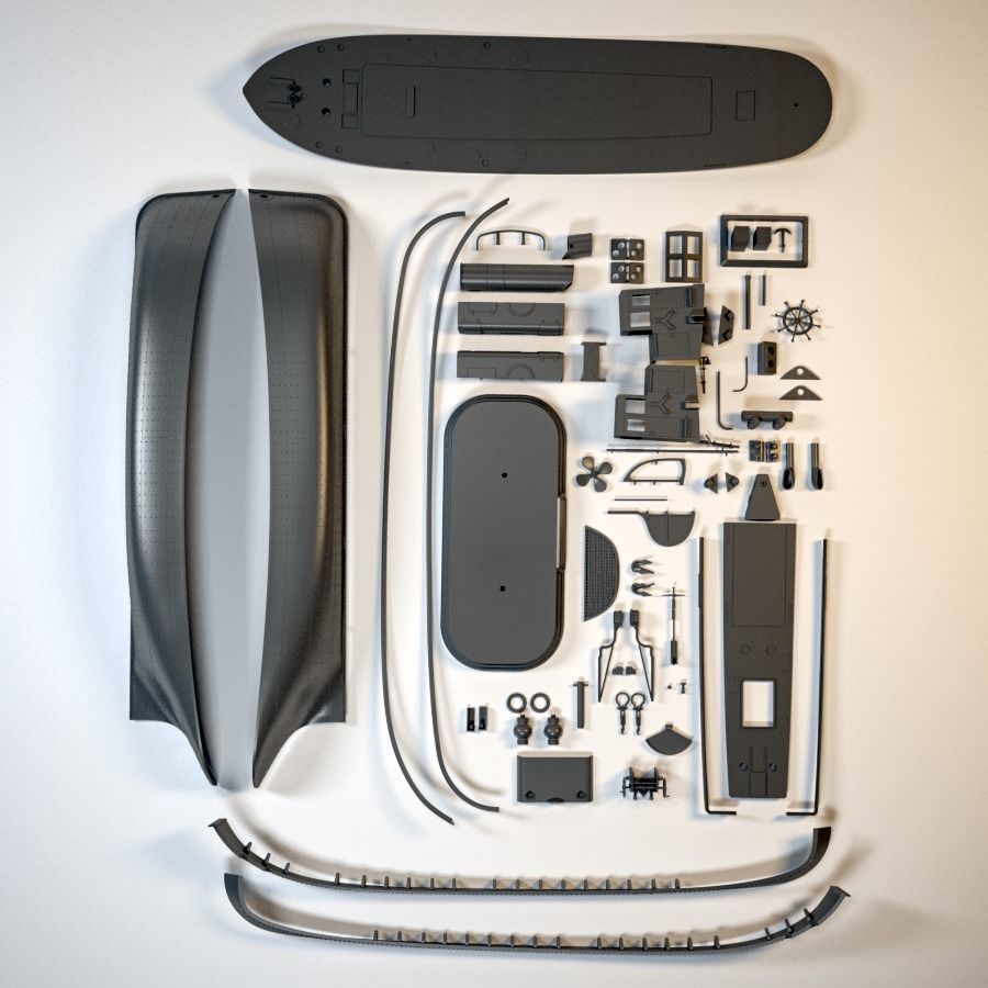 Tugboat Model Kit 3D print model_2