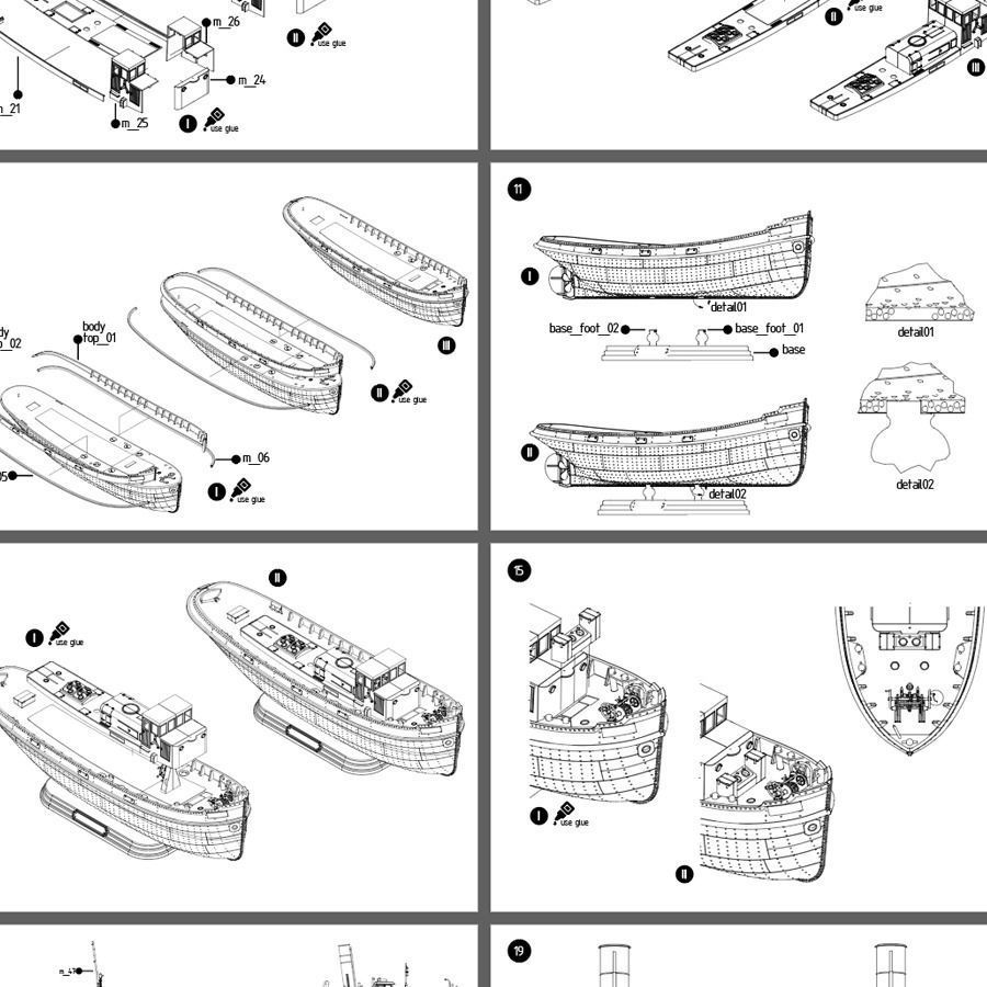 Tugboat Model Kit 3D print model_19