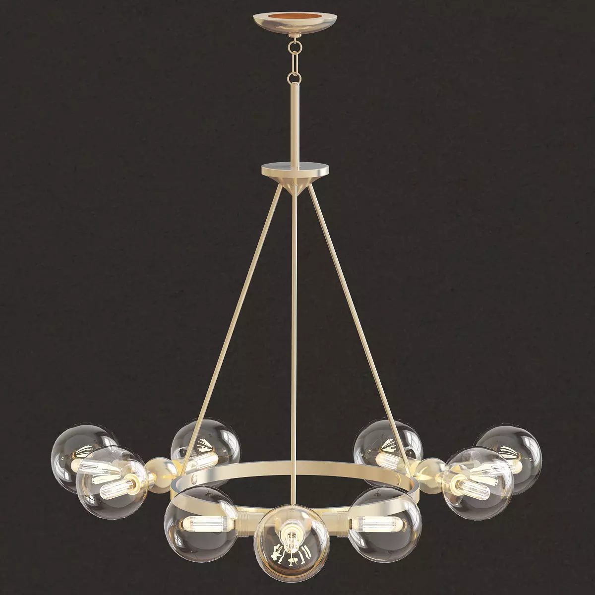Chandelier with clear glass globes 3D model