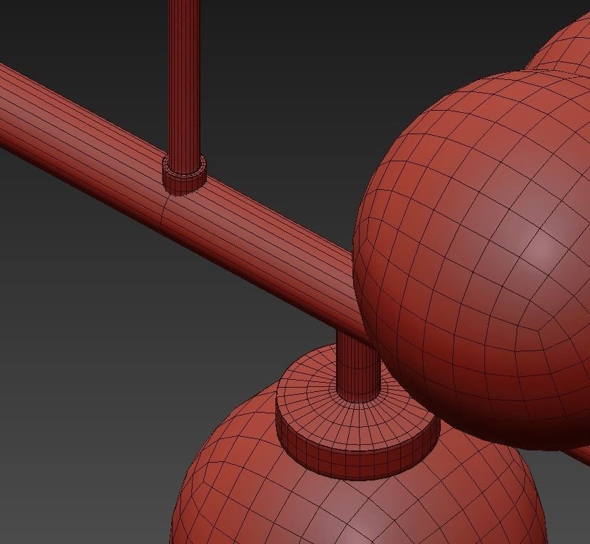 DREAM chandelier with balls hanging from it 3D model_6