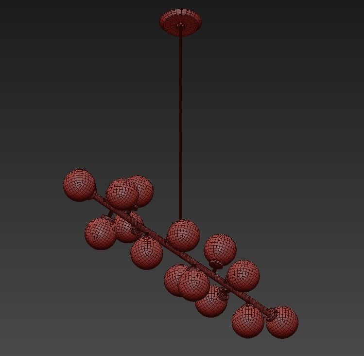 DREAM chandelier with balls hanging from it 3D model_3