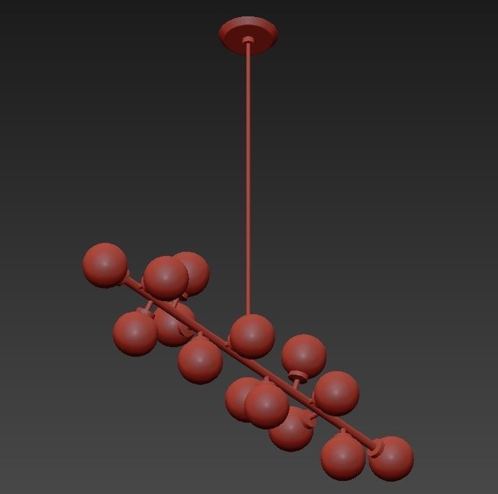 DREAM chandelier with balls hanging from it 3D model_2