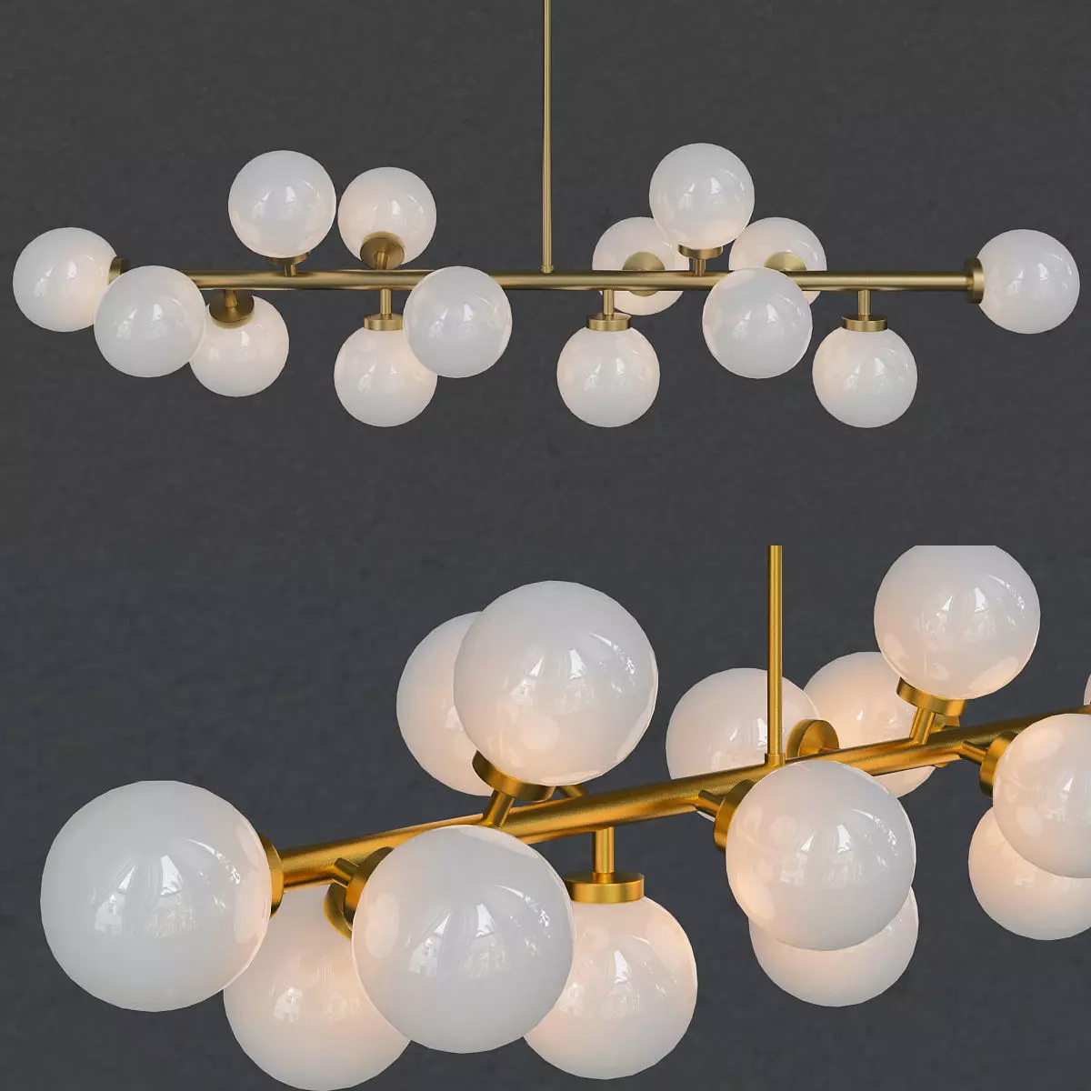 DREAM chandelier with balls hanging from it 3D model_0