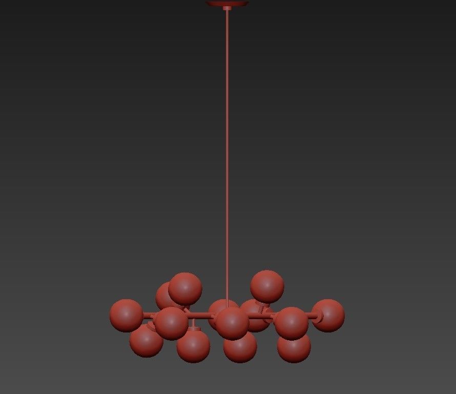DREAM chandelier with balls hanging from it 3D model_1