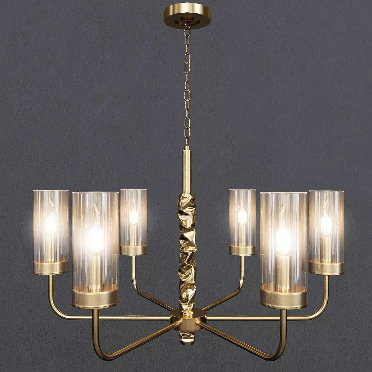 Gold Chandelier 3D model_0