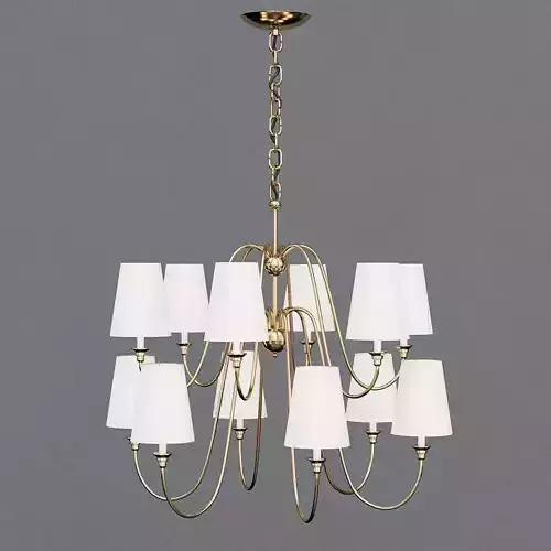 Catalog brass chandelier with shades 3D model