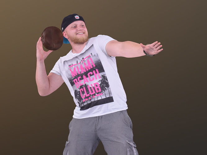 Peter 10197 - Playing Football Guy Low-poly 3D model