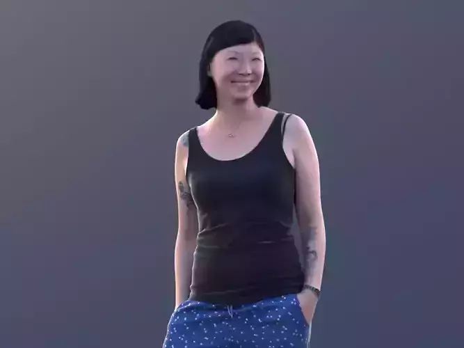 Liu 10196 - Standing Casual Woman Low-poly 3D model