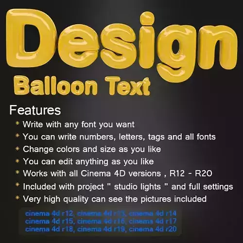 Balloon Text 3D model