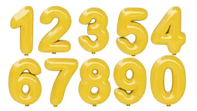Balloon Numbers 0 - 9 3D model