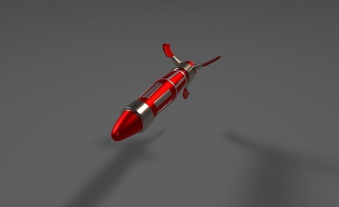Red Missile Low-poly 3D model