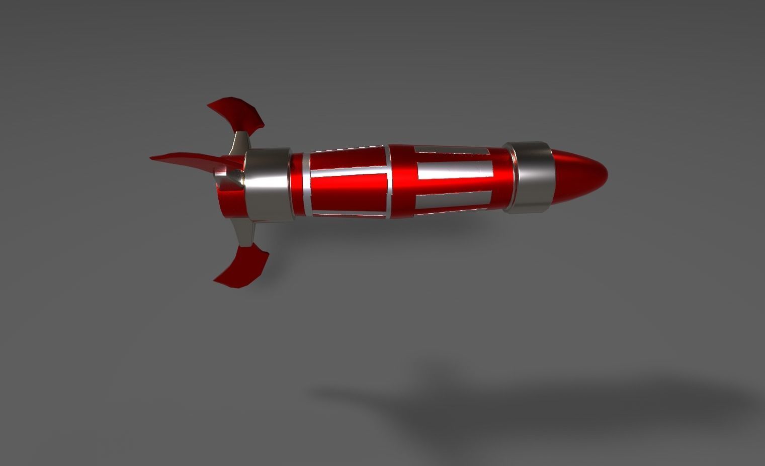 Red Missile Low-poly 3D model_2