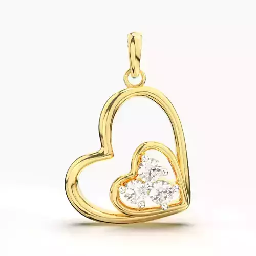 DOUBLE HEART DIAMOND PENDANT