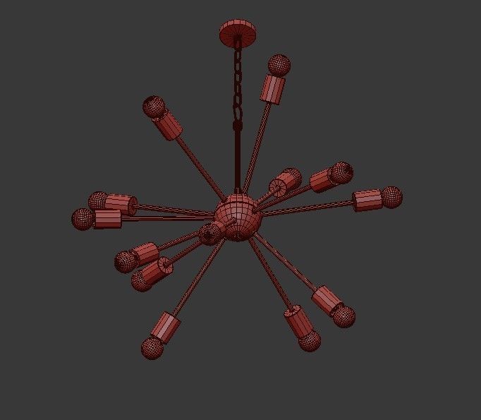 Loft Industrial Sputnik Chandelier 3D model_3