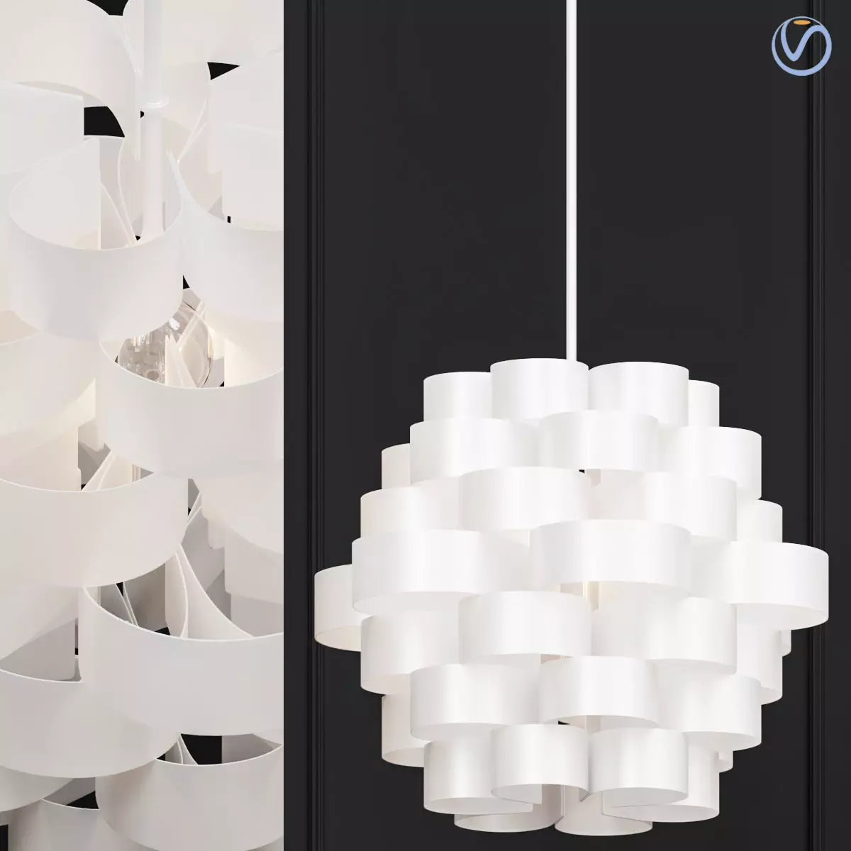 White Clouds Pendant 3D model