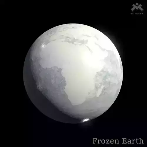 Frozen Earth Planet - 8k PBR Low-poly 3D model