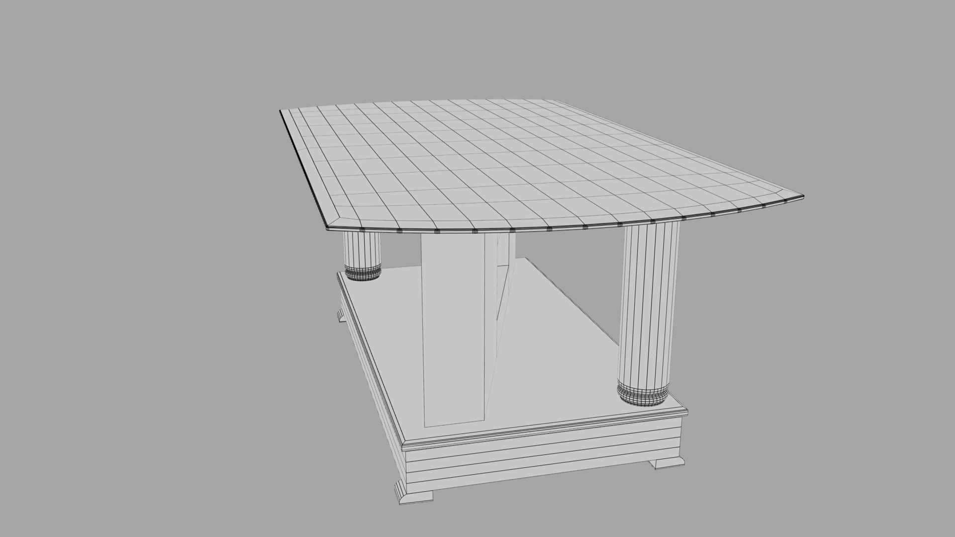 Glass Table - Low Polygon Low-poly 3D model_3