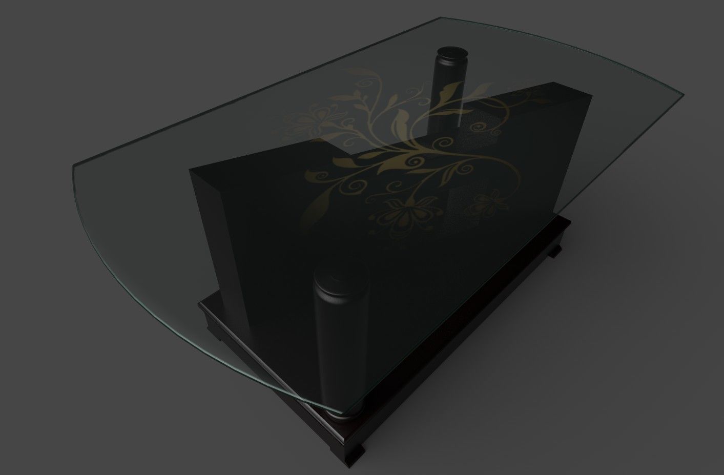 Glass Table - Low Polygon Low-poly 3D model_5