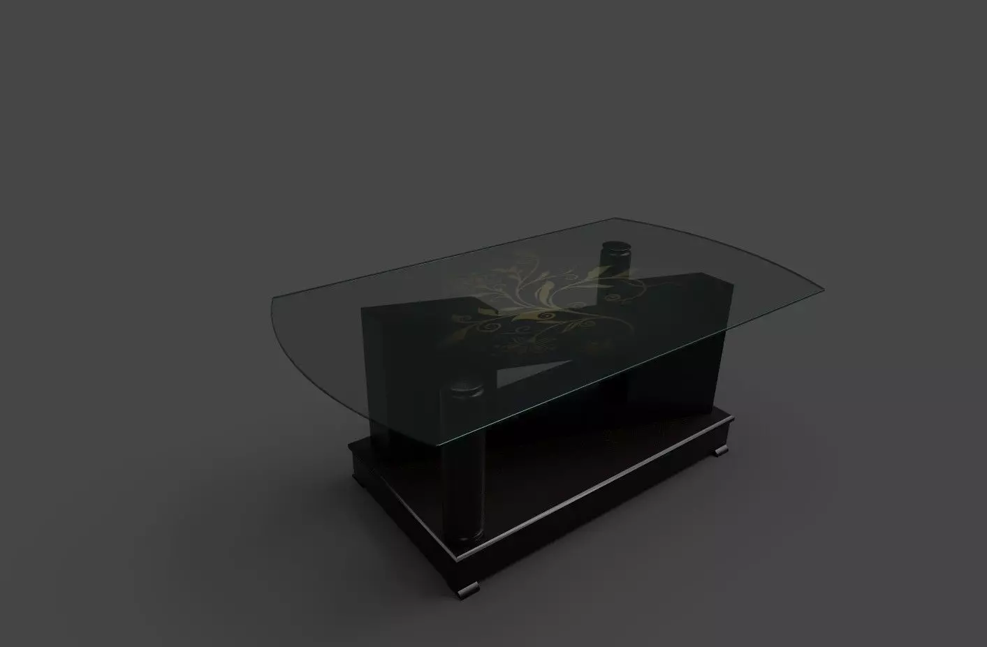 Glass Table - Low Polygon Low-poly 3D model_0