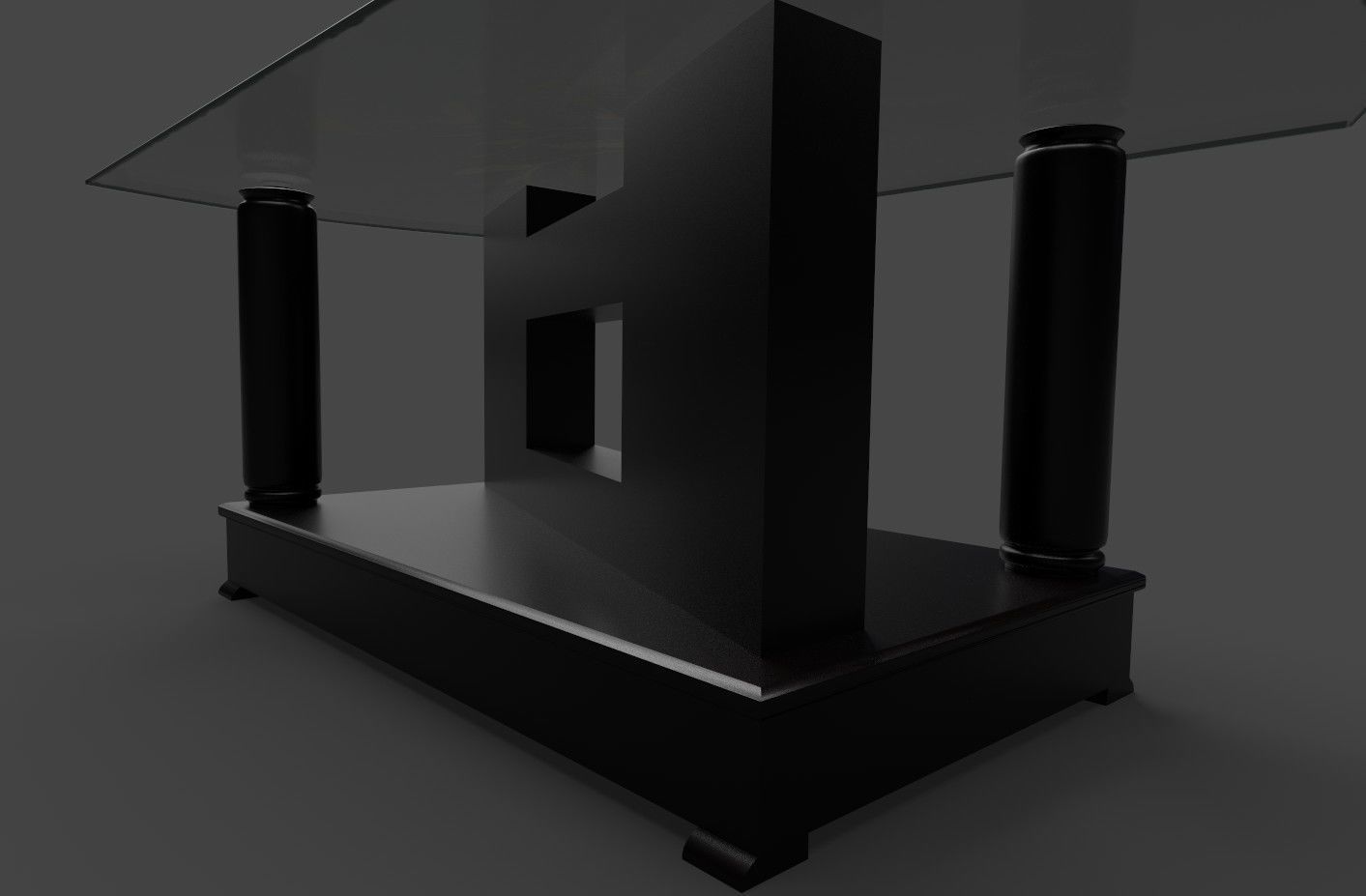 Glass Table - Low Polygon Low-poly 3D model_2