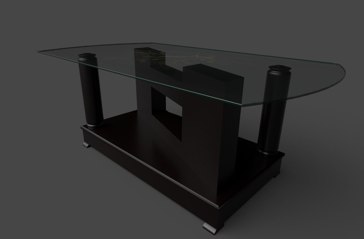 Glass Table - Low Polygon Low-poly 3D model_7