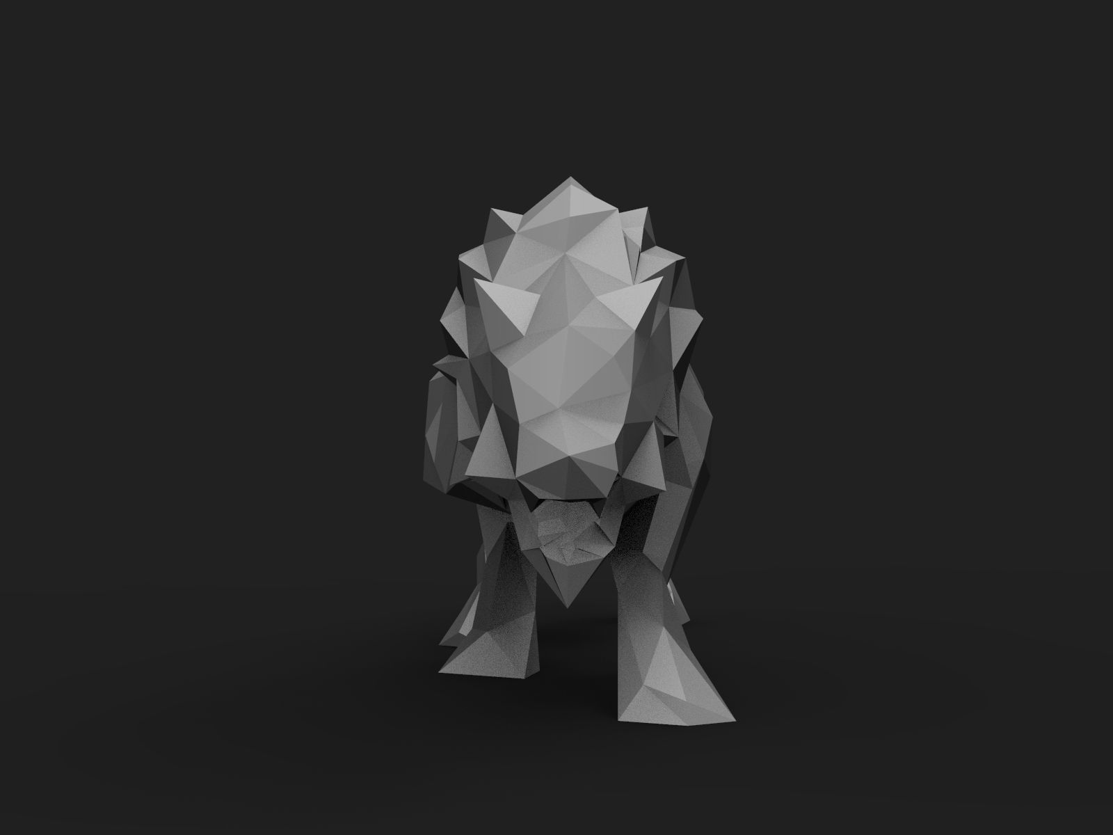 Wolf Low Poly polygonal 3D print model_5