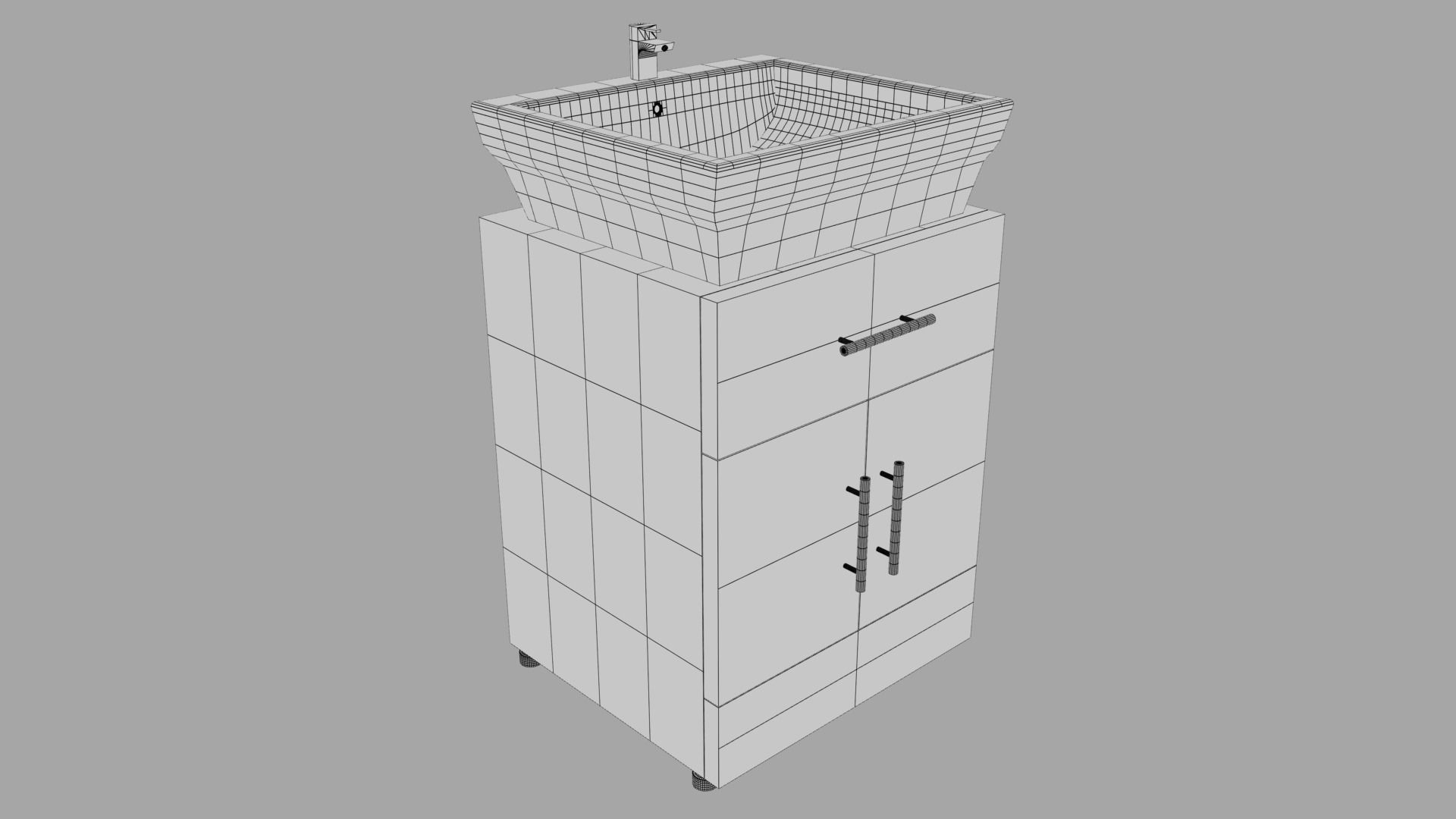 Vanity Wash Basin Low-poly 3D model_3