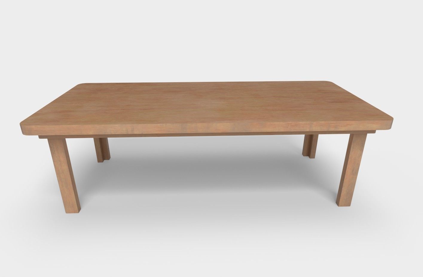 Wooden Table And Chair Low-poly 3D model_7