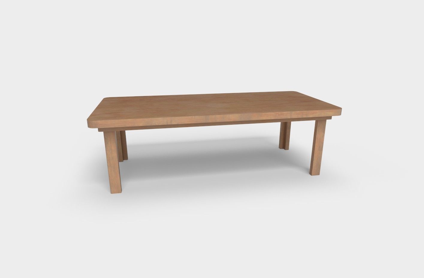 Wooden Table And Chair Low-poly 3D model_6