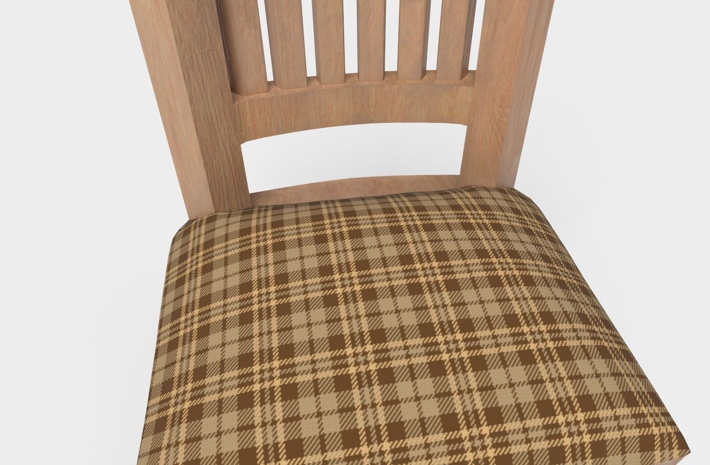 Wooden Table And Chair Low-poly 3D model_4