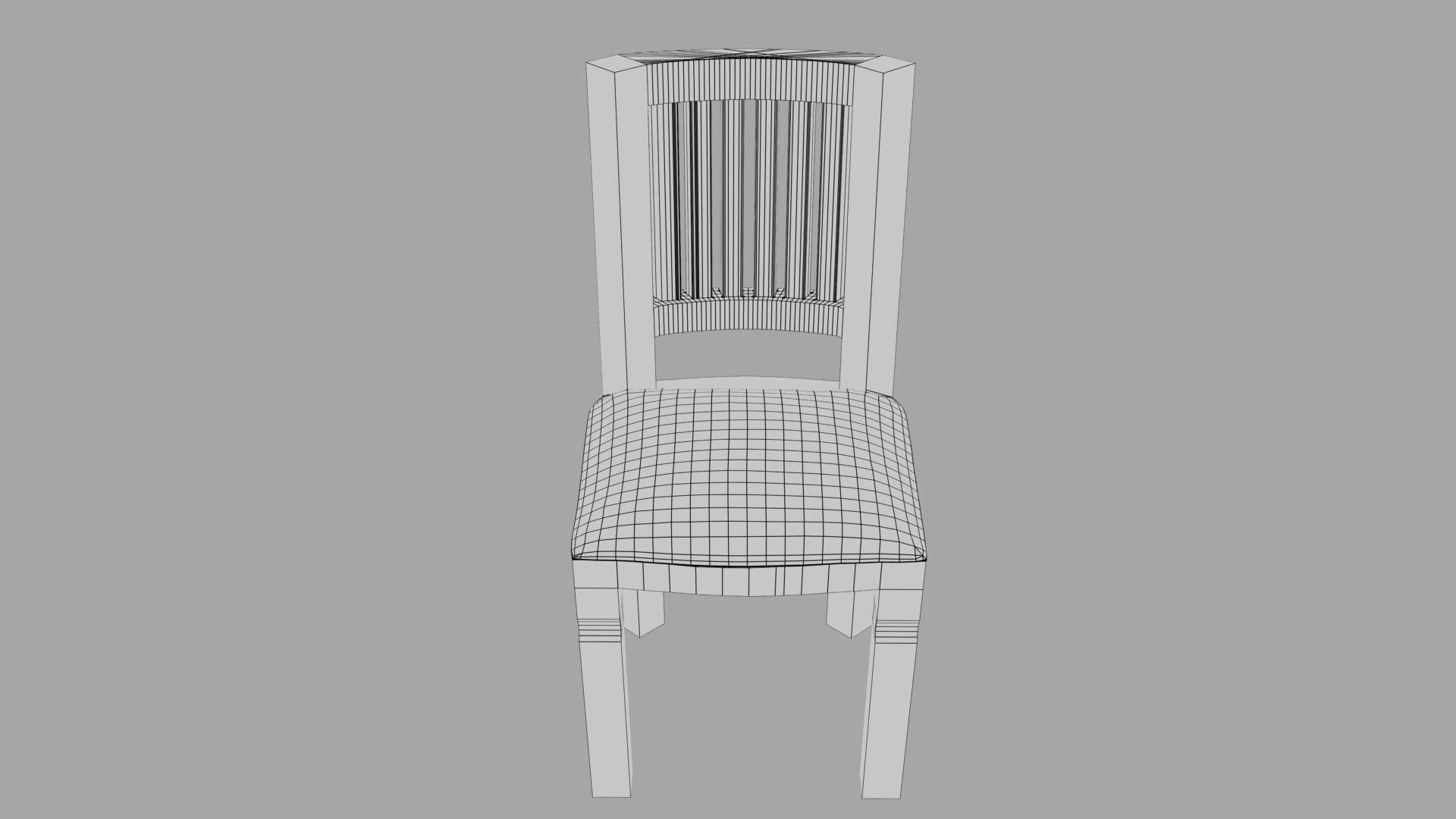 Wooden Table And Chair Low-poly 3D model_5
