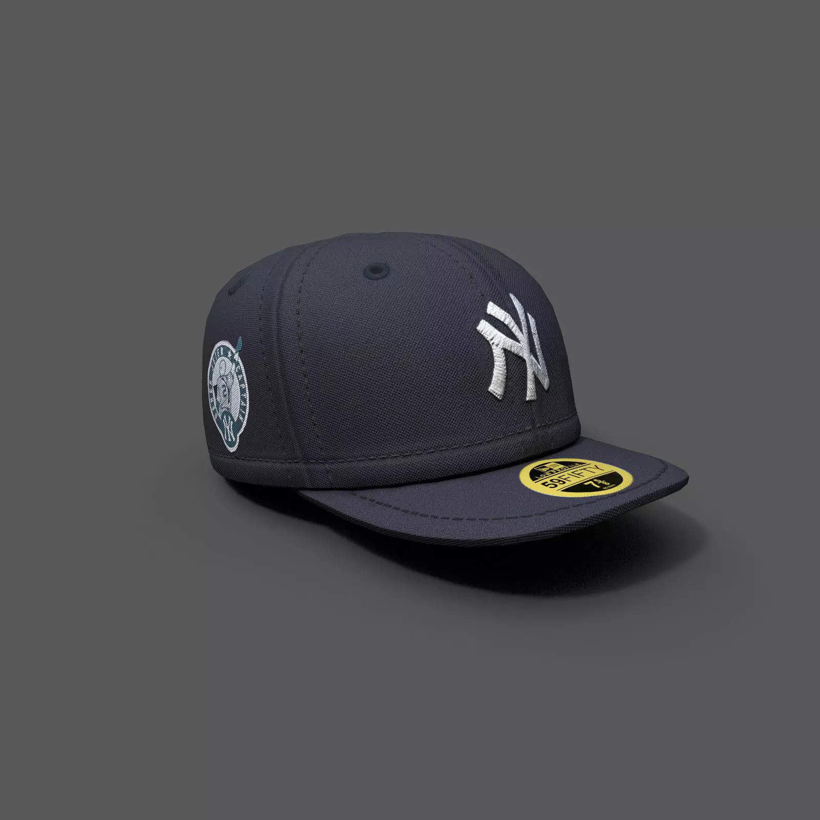 Human cap hat 3d model New york  Low-poly 3D model_0