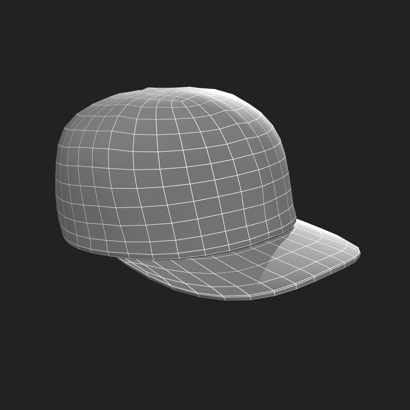 Human cap hat 3d model New york  Low-poly 3D model_5