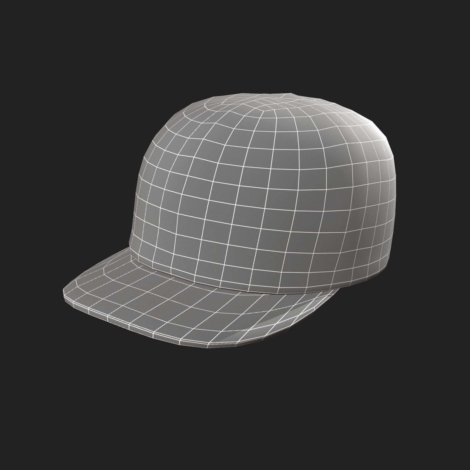 Human cap hat 3d model New york  Low-poly 3D model_7