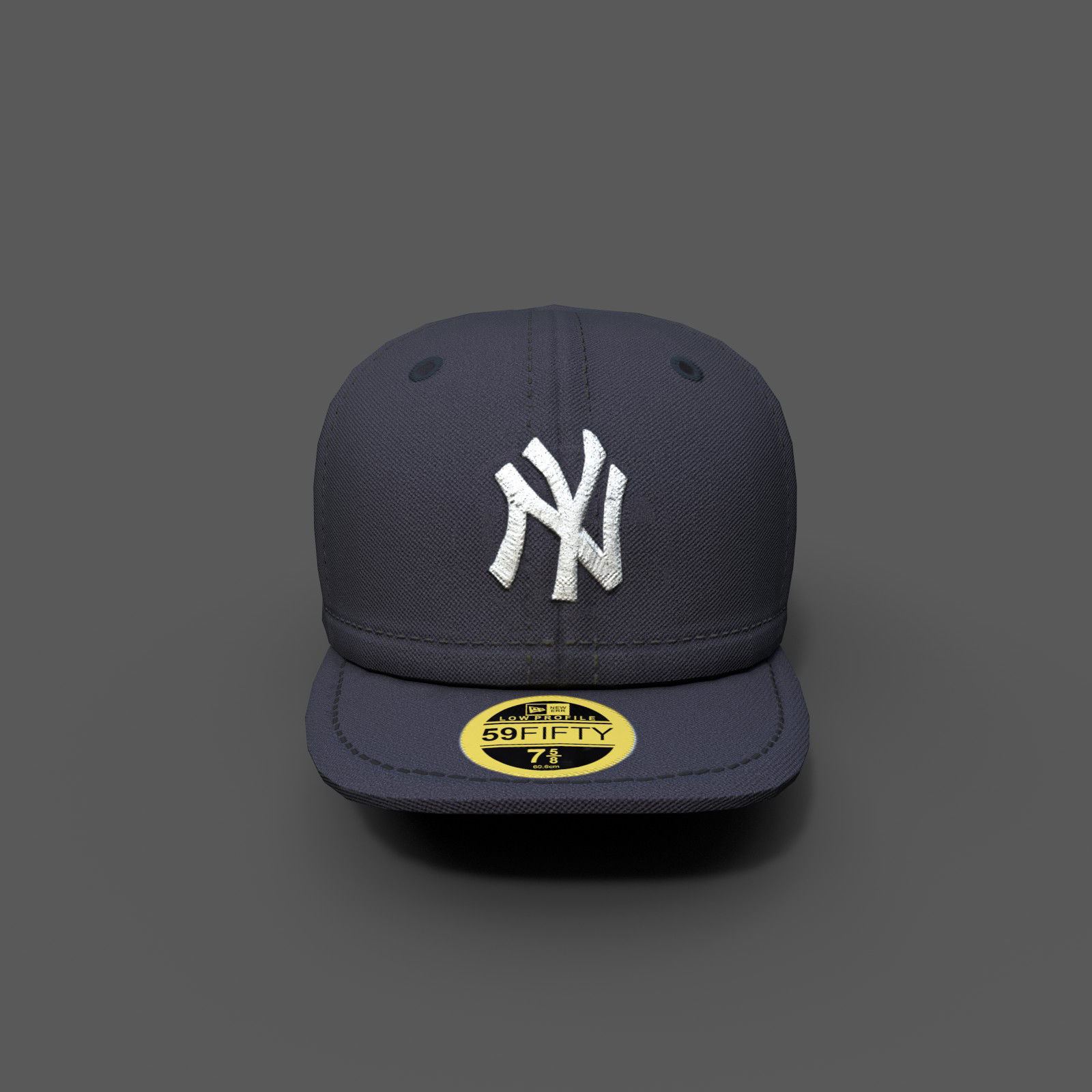Human cap hat 3d model New york  Low-poly 3D model_1