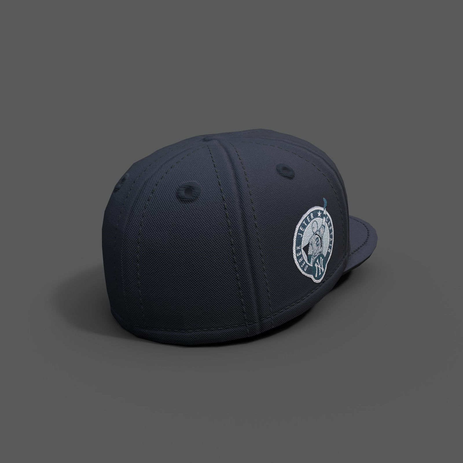 Human cap hat 3d model New york  Low-poly 3D model_4